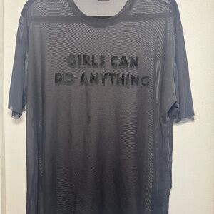 Garage Black Mesh Graphic Top